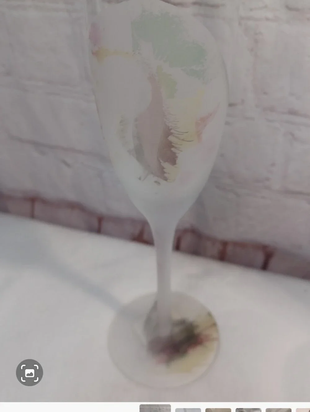 Rueven / Nouveau Art Glass vintage frosted champagne flutes set of 6